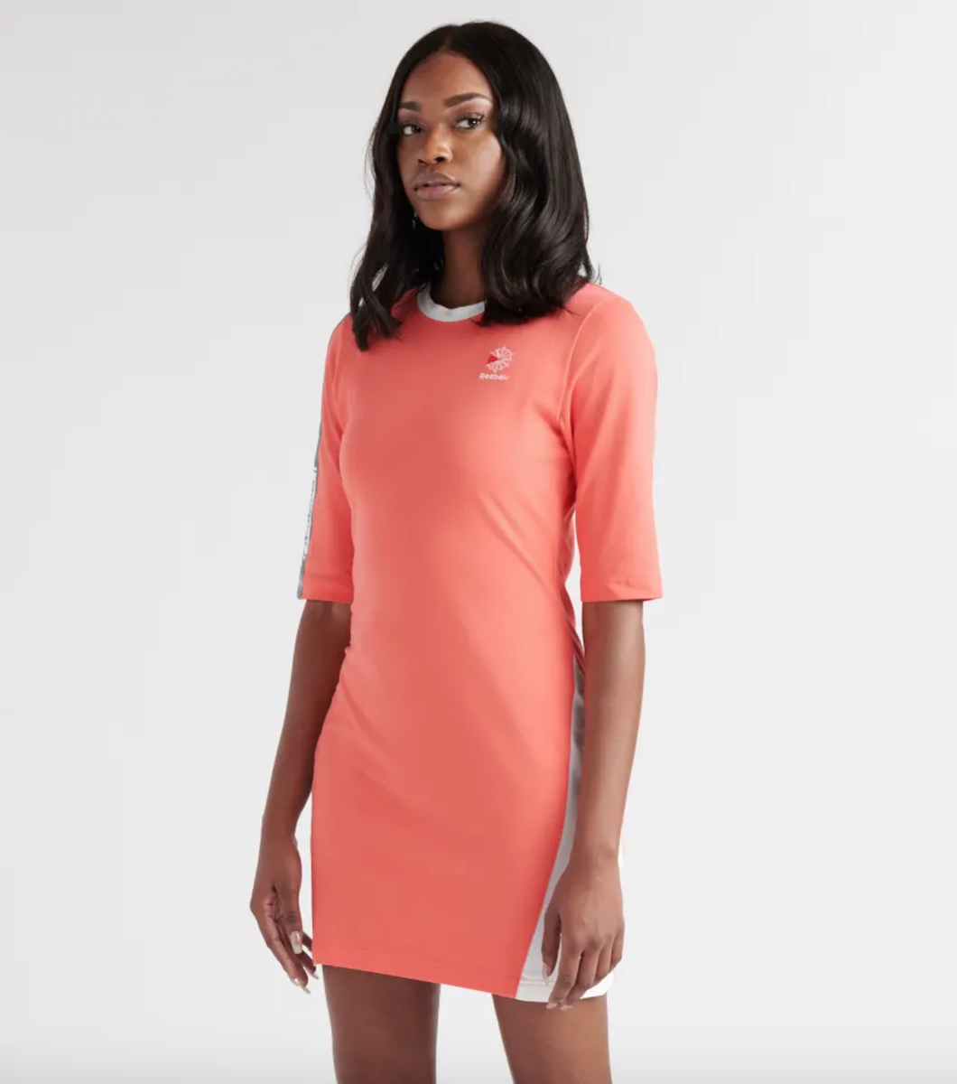 Reebok Womens Classic Starcrest Cotton Dress Bright Rose/White Size Xs Reebok Womens Classic Starcrest Cotton Dress Bright Rose/White Size Xs