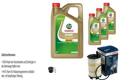 BOSCH Ölfilter 8 L Castrol EDGE FST 5W-30 LL für Audi A5 S5 quattro
