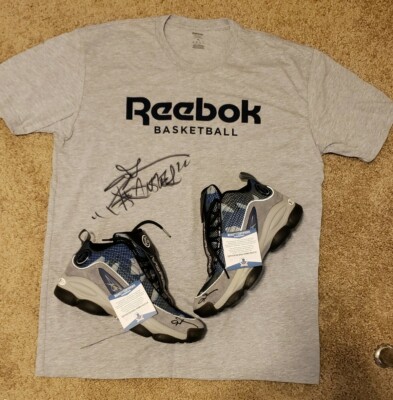Allen Iverson Signed 76ers Reebok Legacy Basketball Shoes Shirt Beckett-W  COA