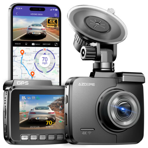AZDOME Auto DVR 170° Dash Cam 4K UHD WiFi&GPS APP Videorecorder Kamera Cam GS63H - Bild 1 von 12