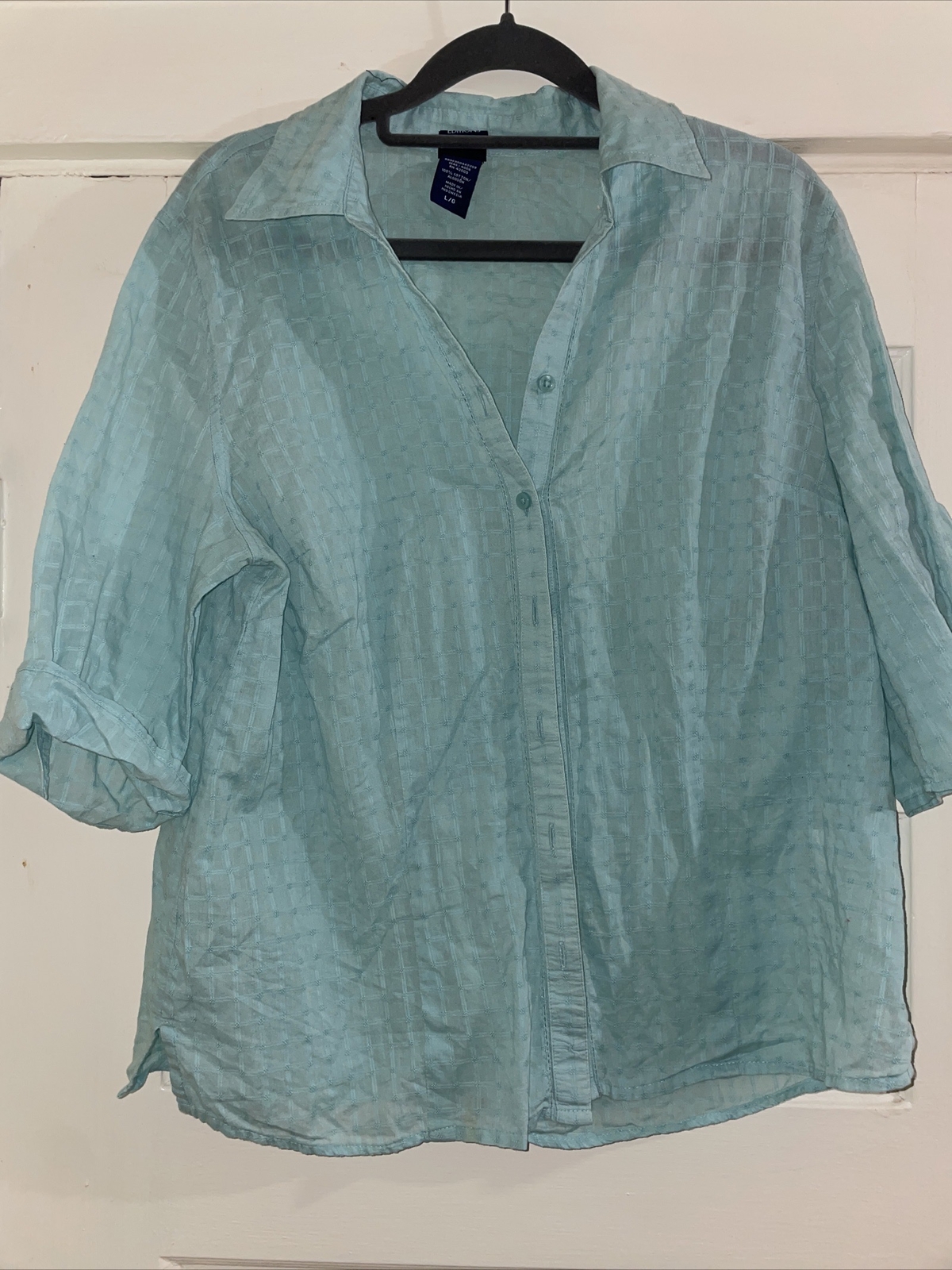 Basic Editions Women's Roll Tab Sleeve Blouse sz … - image 1