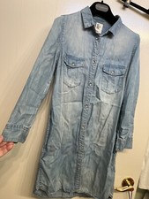 H&M ORIGINAL FADE SOFT DENIM FABRIC WORK CASUAL COMFY RELAX-SHIRT DRESS 36/6