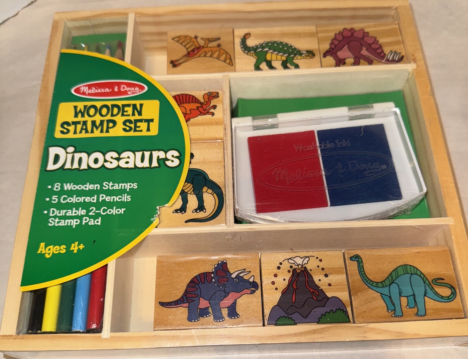 Melissa & Doug Wooden Dinosaur Stamp Set. eBay