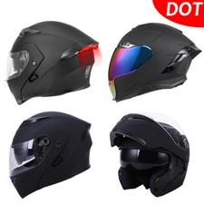 DOT Abatible Modular Moto Doble Viseras Cara Completa Casco de Motocicleta Hombres Mujeres