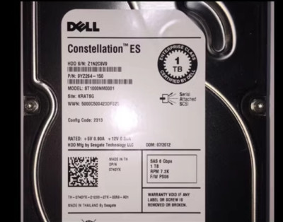 Dell Constellation Es 1TB 7.2K 6G SAS 3.5 " HDD ST1000NM0001 740YX W/F238F Caddy - Foto 9