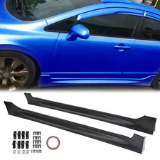 Fits 8th gen Honda Civic Sedan 2006-2011 PP Mugen RR Style Side Skirts ABS Black