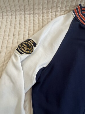 Polo Ralph Lauren Blue White Champs Bomber Jacket Bulldog Football