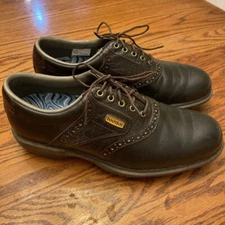 Footjoy Mens DryJoys Golf Shoe Black Pebbled Lace Up Rubber Cleats Low Top 8M