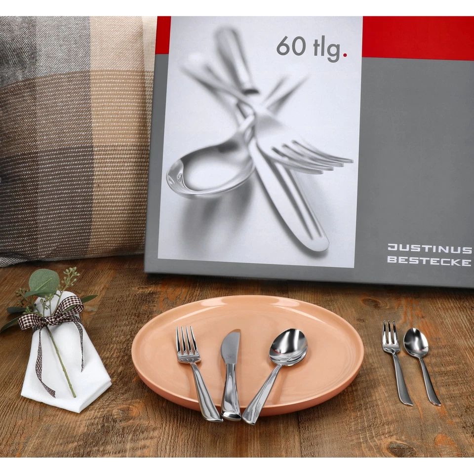 60tlg Twist Komplett-Besteck-Set für 12 Personen Messer Gabel Löffel Edelstahl - Bild 2 von 4