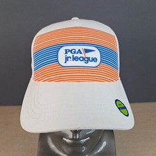 PGA JR. LEAGUE ADJUSTABLE STRAPBACK BASEBALL HAT/CAP, WHITE, GOLF/SPORTS/OUTDOOR