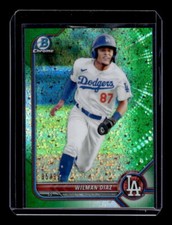 2022 Bowman Chrome Prospects Green Mini-Diamond Refractor BCP135 Wilman Diaz /99