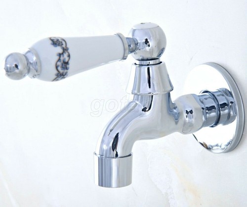 Polished Chrome Brass Ceramic handle Mop pool Basin Faucet Mixer Washing Tap - Picture 7 of 7