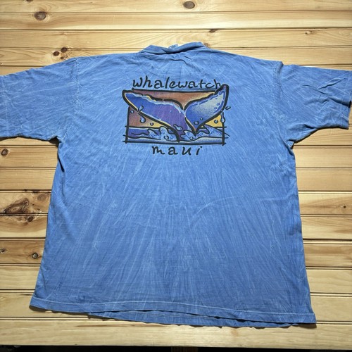 Vintage 90s Crazy Shirt Hawaii Whale Watch Maui Humpback Shirt Size 2XL