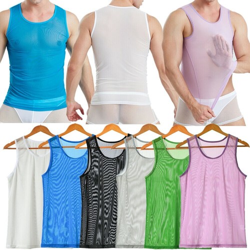 Breathable and Trendy Men's Sheer Shirt Perfect for Sports and Muscle
