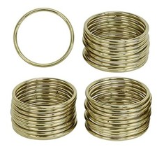 Iconikal Metal Macrame Rings 2-Inch Diameter Gold Tone 30-Pack