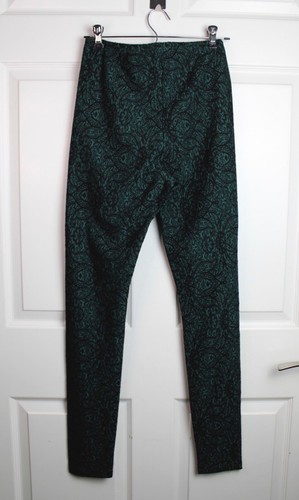 Women's ISLE Melis Kozan Green & Black Jacquard Damask Leggings Size SM - Picture 3 of 3