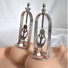 Stainless Steel Breast Clamps Butterfly Clips Bondage Torture Sucker BDSM Women