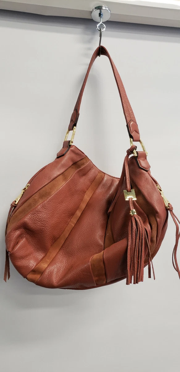 Aimee Kestenberg Hobo Purse Terracotta Leather Tassle and Goldtone