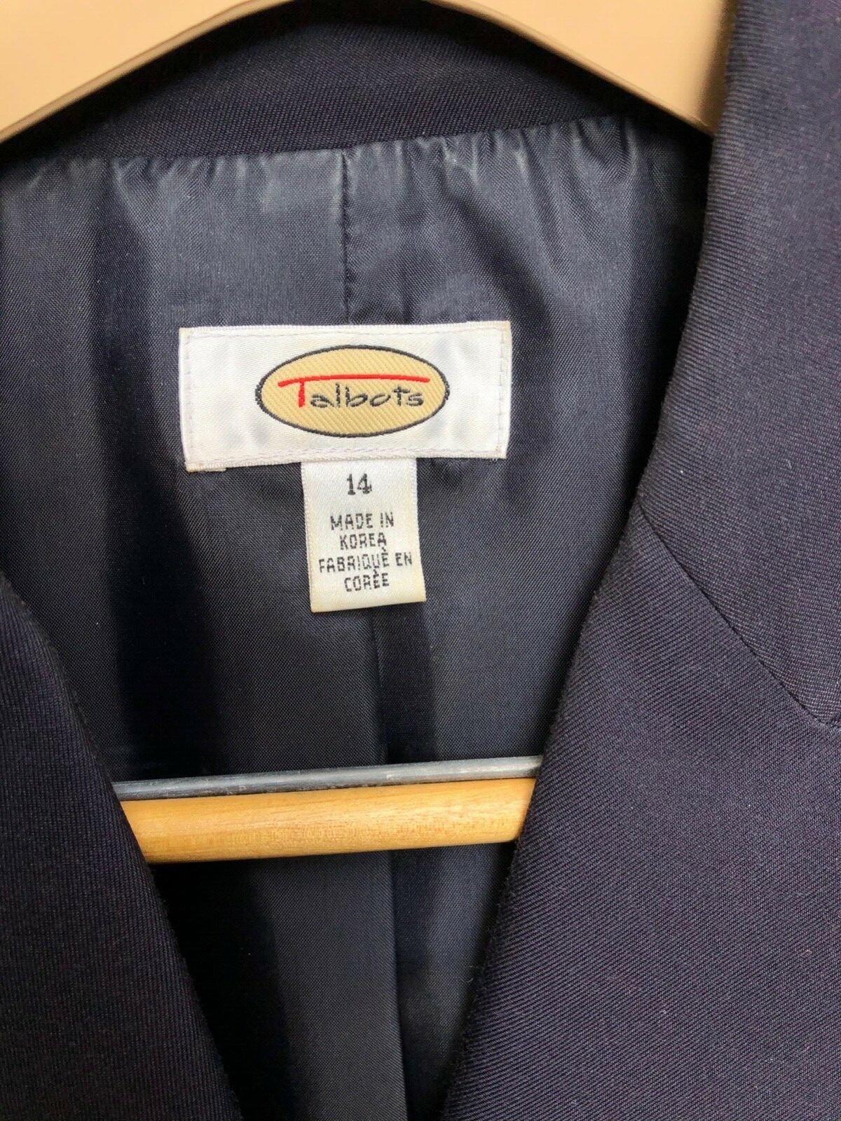 Talbots single breasted two button silk blend nav… - image 3