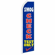 "SMOG CHECK TEST ONLY" publicidad super bandera swooper banner negocio auto coche