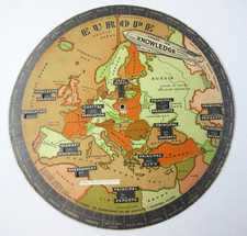 EUROPE- Vintage S.G. Bocholtz Wheel~1931 Chart Of Knowledge Map/Chart- Art Deco