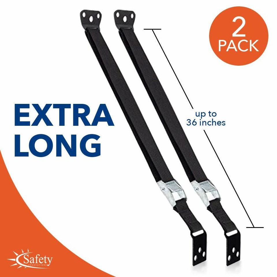 2 PK Safety Innovations Heavy Duty TV Furniture Straps Baby Proofing