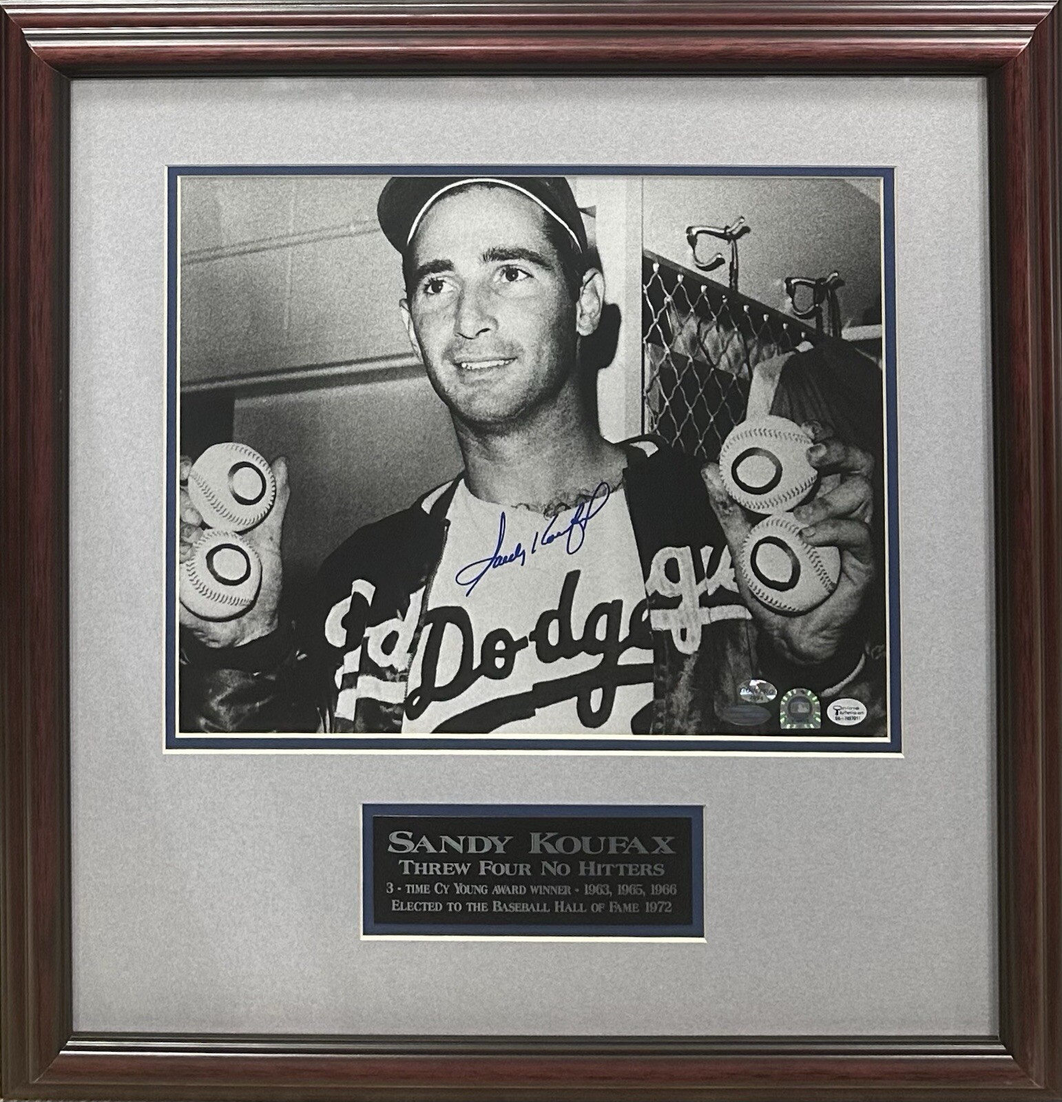 Sandy Koufax Autographed Signed 11x14 Framed Photo Dodgers Auto 4 No Hitters Steiner MLB HOF 