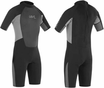 Urban Beach Mono Blacktip 2mm Herren Shorty Neoprenanzug Surf Wild Swim schwarz/grau