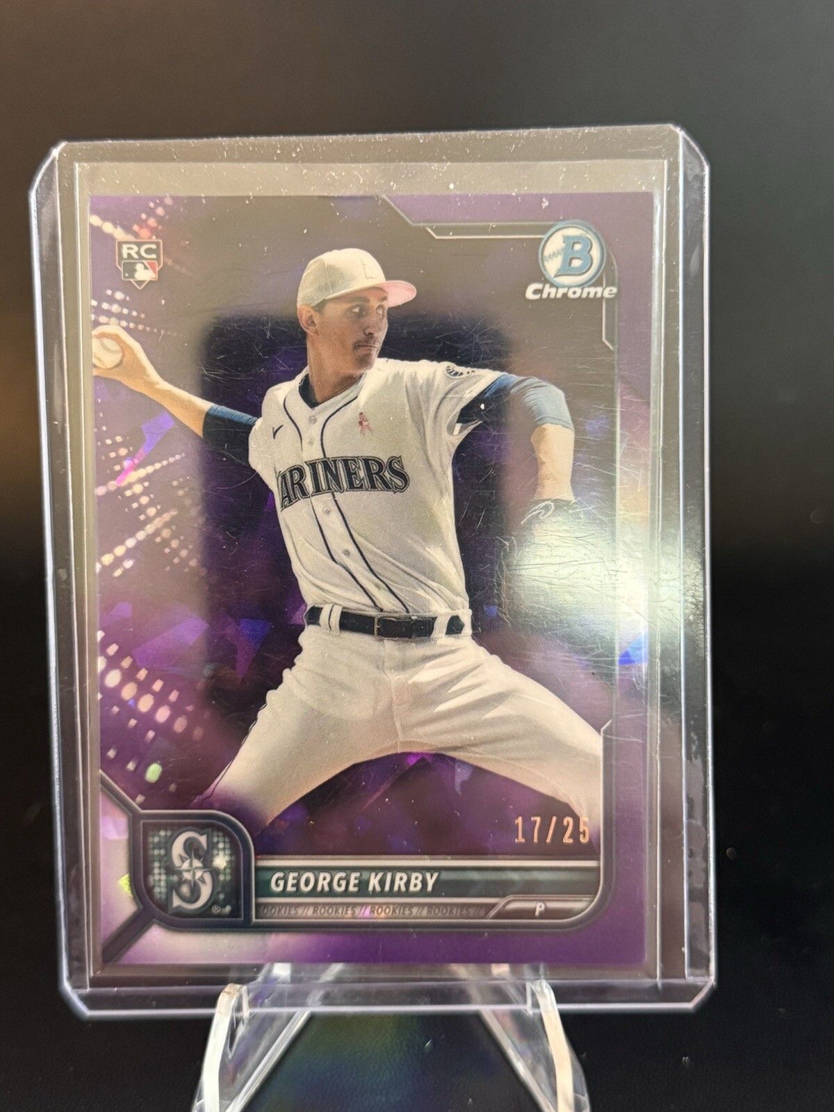 2022 Bowman Chrome Sapphire Edition George Kirby #34 Purple Refractor 17/25 RC
