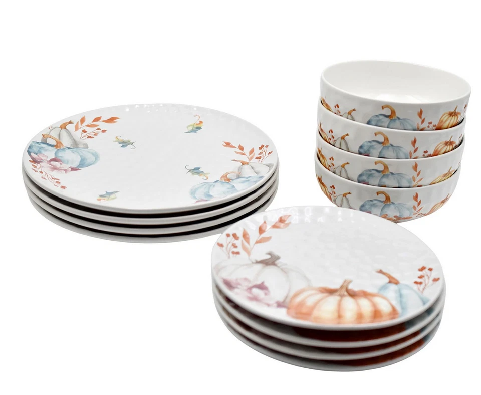 Temp-tations Thanks & Giving Juego de vajilla de 12 piezas, AZUL H475643 Foto 3 de 3