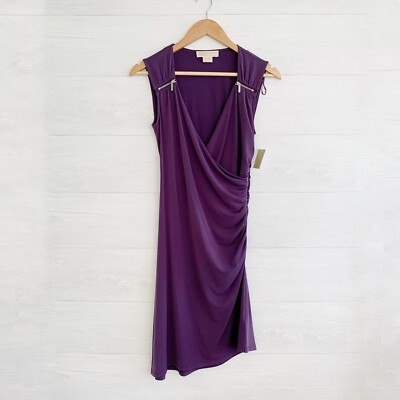 michael kors purple dress Michael Kors Collection Women's One-Shoulder Draped Column Gown - Amethyst