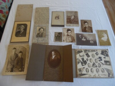 LOT OF 12 VINTAGE BLACK & WHITE PHOTOS-SOME WITH THEIR ORIGINAL FRAMES