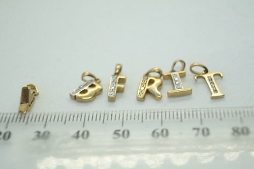 100% Genuine 9k 375 Solid Yellow Gold Letter pendant Charms. MULTIPLE available - Picture 5 of 6