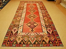 OLD,ANTIQUE RARE SIZE CAUCASIAN KILIM 5'5" x 13'2" HIGH KPSI_NATURAL VEGY DYE