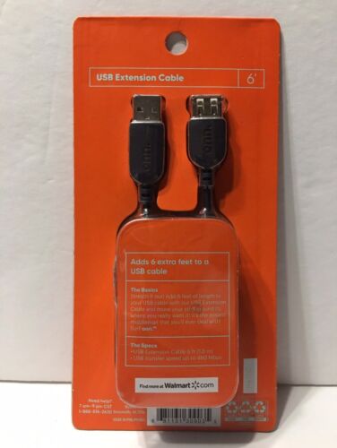 Onn. 6 Feet USB EXTENSION 1.8m Factory Sealed NIB Black Up To 480 MBPS Brand New - Picture 3 of 6
