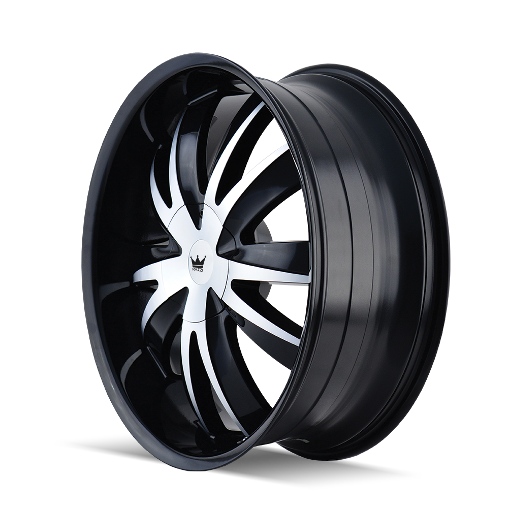 (Set-4) Mazzi EDGE 22x8.5 5x112/5x120 35mm Black Machined Wheels Rims ...