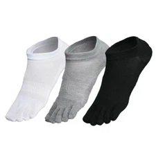 6Pack Men Low Cut Five Finger Toe Mesh Sport Combed Cotton Ankle Socks 10-13