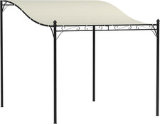 Pergola Addossata 2.5X3M Con Design Curvo E 16 Fori Di Drenaggio, Gazebo Pergola