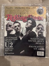 U2 (Bono, Adam, Edge) signed 1997 Rolling Stone magazine - May 29, 1997