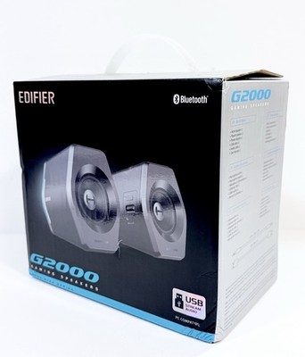 Edifier G2000 Bluetooth RGB Gaming Speakers, 12 Light FX, USB AUX Black NEW OB