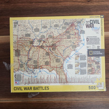 New York Puzzle Co National Geographic Civil War Battles Map 500 Piece Jigsaw