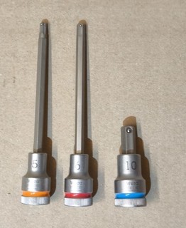 3tlg. WERA Zyklop Set: 2x HF Innensechskant Bit Nuss (5 & 6 mm) 1x Adapter 10