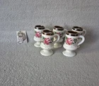 Lot of 5 Mini Ceramic Mug Flower Decor