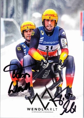 Original autograph Tobias Arlt & Tobias Wendl luge // autograph si 350666