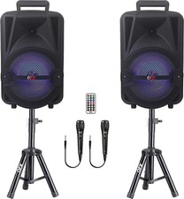 2 Bocinas Bluetooth Grandes Para Fiestas Con Microfono Para Karaoke 8'' NUEVO