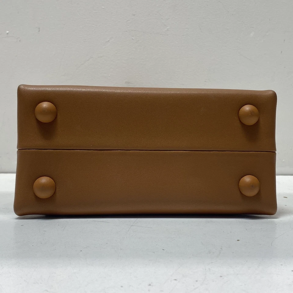 Bolso cálido Studio de cuero marrón con asa superior Foto 3 de 4