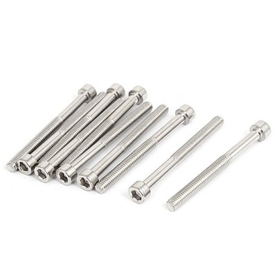 M6x65mm 40mm Long Thread Stainless Steel Hex Key Socket Head Screws Bolts 10pcs