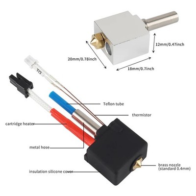 2sets Brass Nozzle 24V 60W Hotend Kit For Anycubic Kobra 2/Kobra 2 Neo/Pro