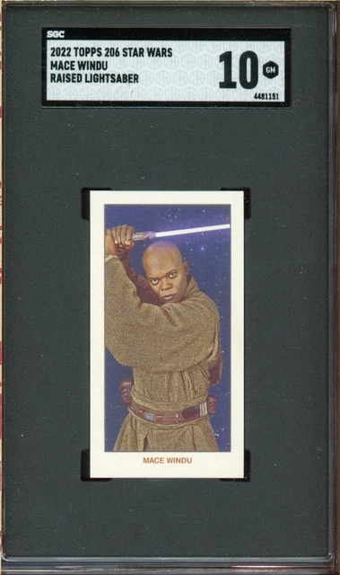 2022 Topps 206 Star Wars Mace Windu SP Variation "Raised Lightsaber" SGC 10