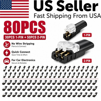 80 PCS Plug-In Electrical Wire Connectors Reusable Clamp Terminal Blocks Cables